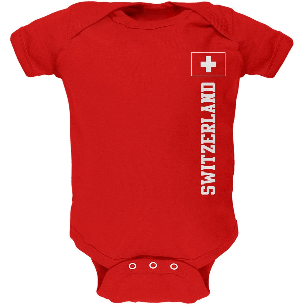 World Cup Switzerland Red Soft Baby One Piece Baby One Piece FIFA 0-3M Red 