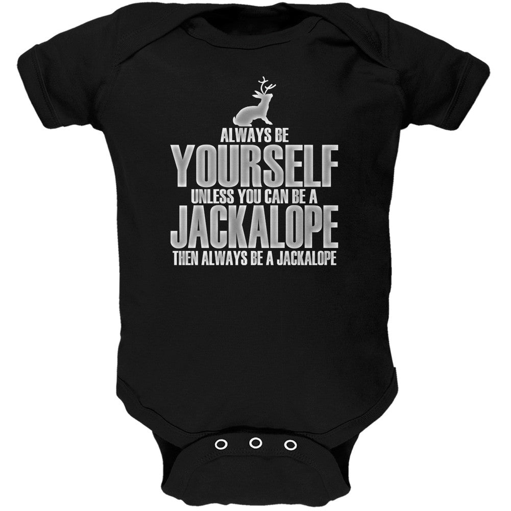 Always Be Yourself Jackalope Black Soft Infant Bodysuit Baby One Piece Old Glory 0-3M Black 