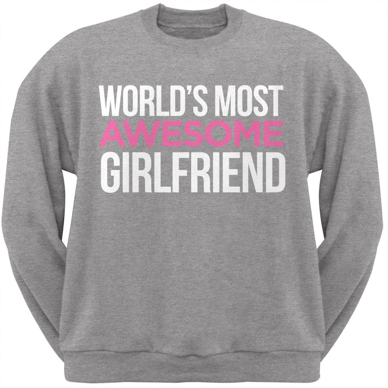 World's Most Awesome Girlfriend Black Adult Crew Neck Sweatshirt Men's Sweatshirts Old Glory   