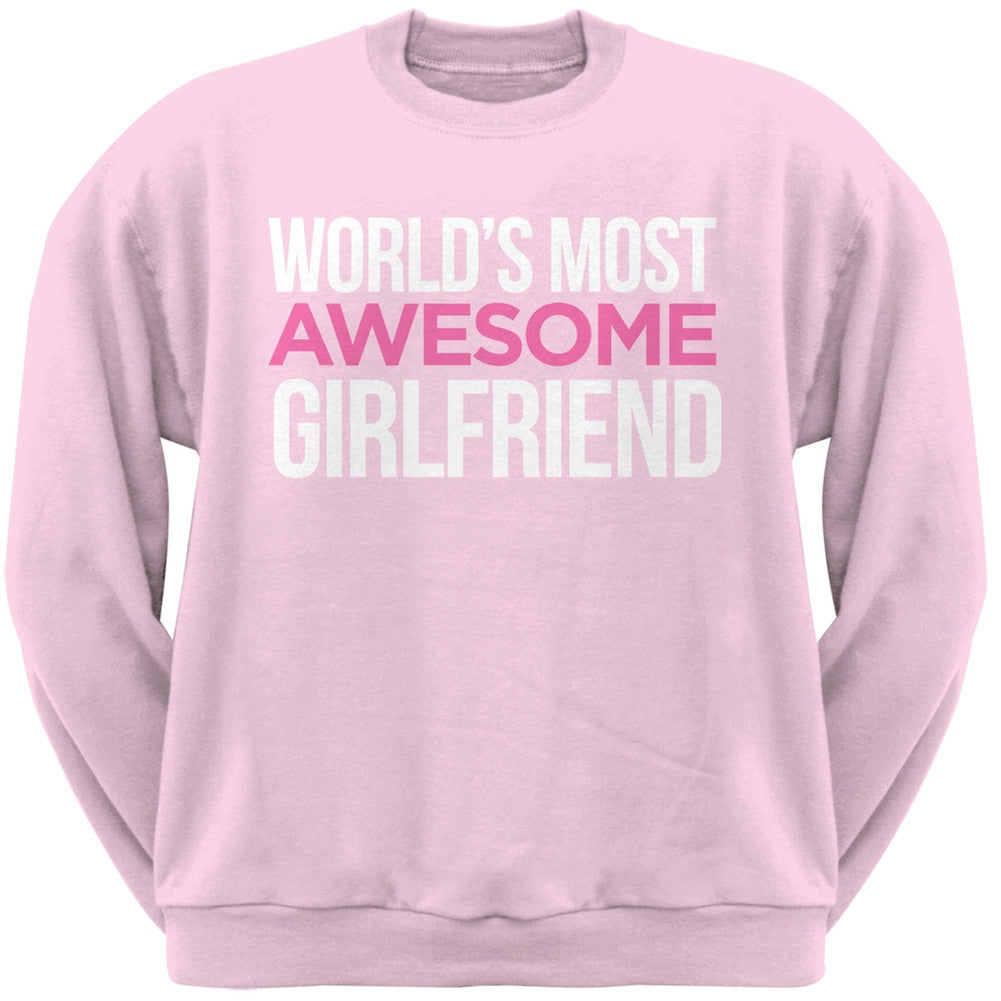 World's Most Awesome Girlfriend Black Adult Crew Neck Sweatshirt Men's Sweatshirts Old Glory   