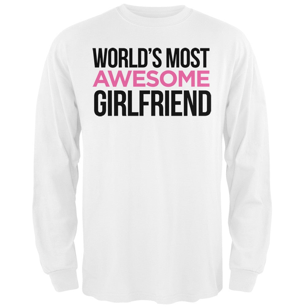 World's Most Awesome Girlfriend Black Adult Long Sleeve T-Shirt Men's Long Sleeves Old Glory   