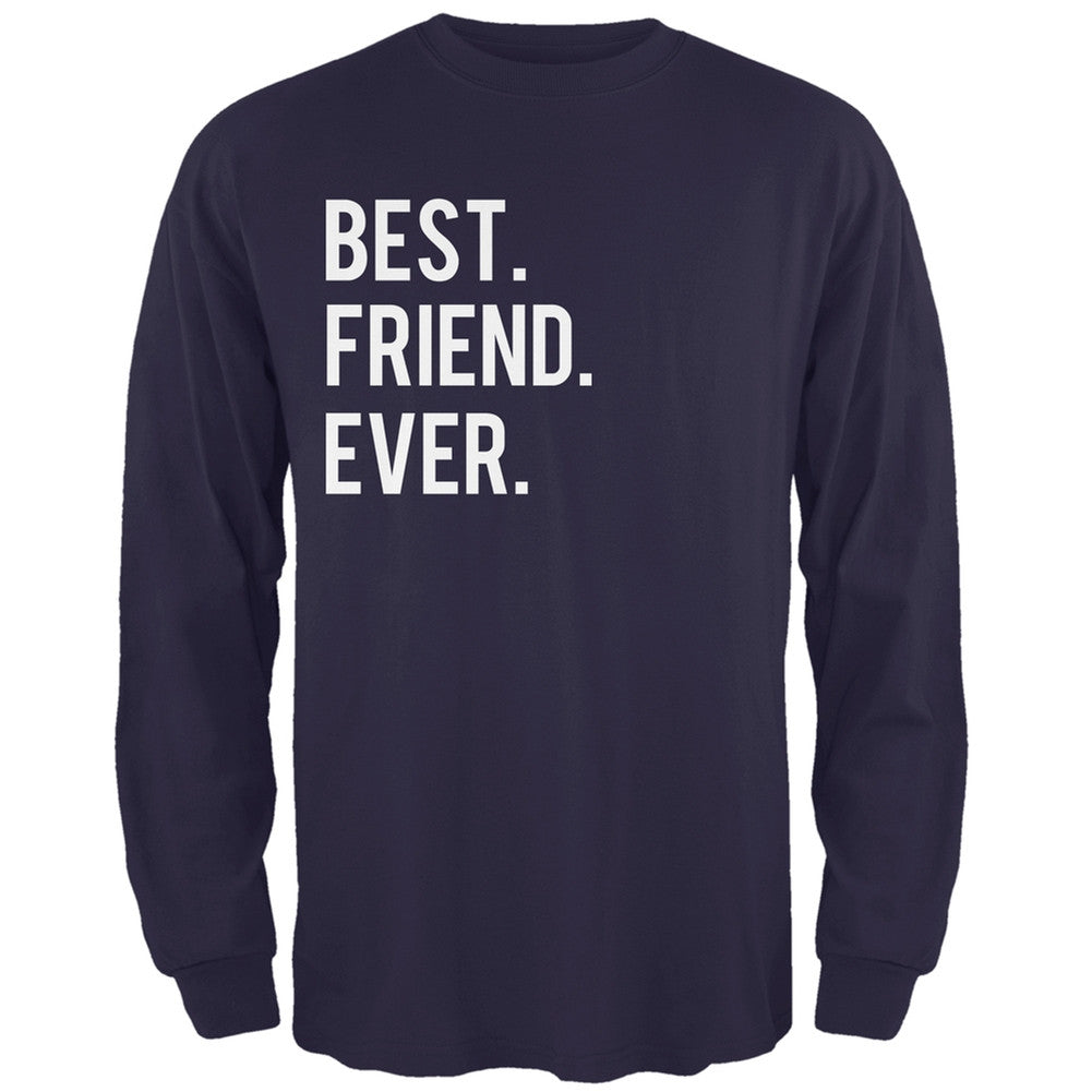 Valentine's Day Best Friend Ever Navy Adult Long Sleeve T-Shirt Men's Long Sleeves Old Glory 2XL Blue 