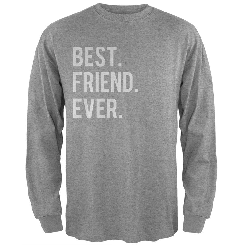 Valentine's Day Best Friend Ever Heather Grey Adult Long Sleeve T-Shirt Men's Long Sleeves Old Glory 2XL Grey 