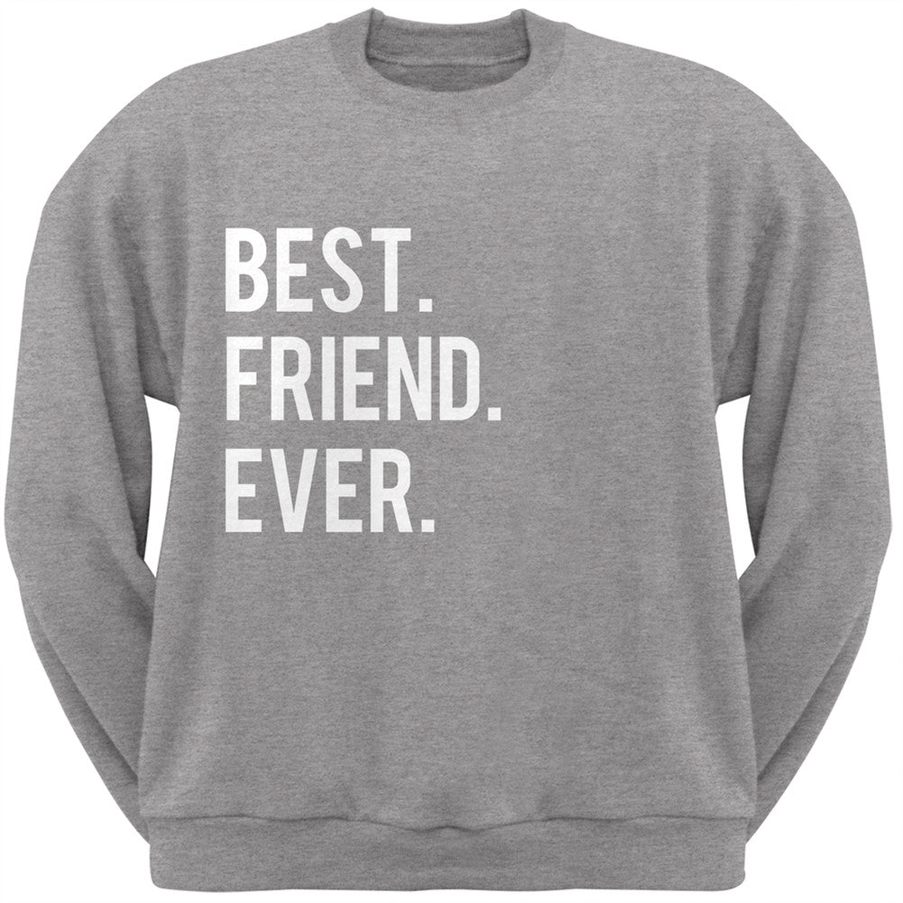 Valentine's Day Best Friend Ever Heather Grey Adult Crew Neck Sweatshirt Men's Sweatshirts Old Glory 2XL Grey 