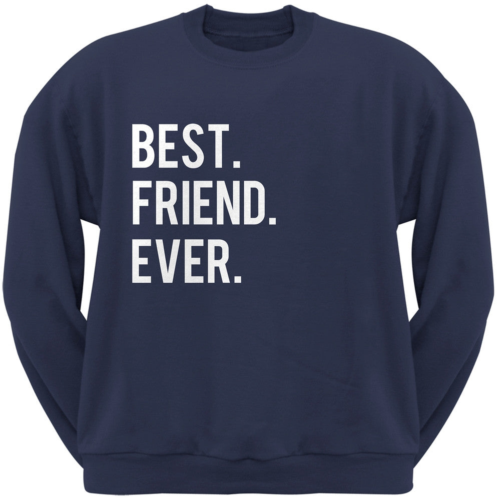 Valentine's Day Best Friend Ever Navy Adult Crew Neck Sweatshirt Men's Sweatshirts Old Glory 2XL Blue 