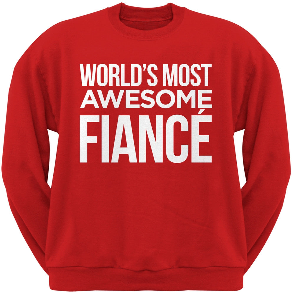 World's Most Awesome Fianc?? Black Adult Crew Neck Sweatshirt Men's Sweatshirts Old Glory   