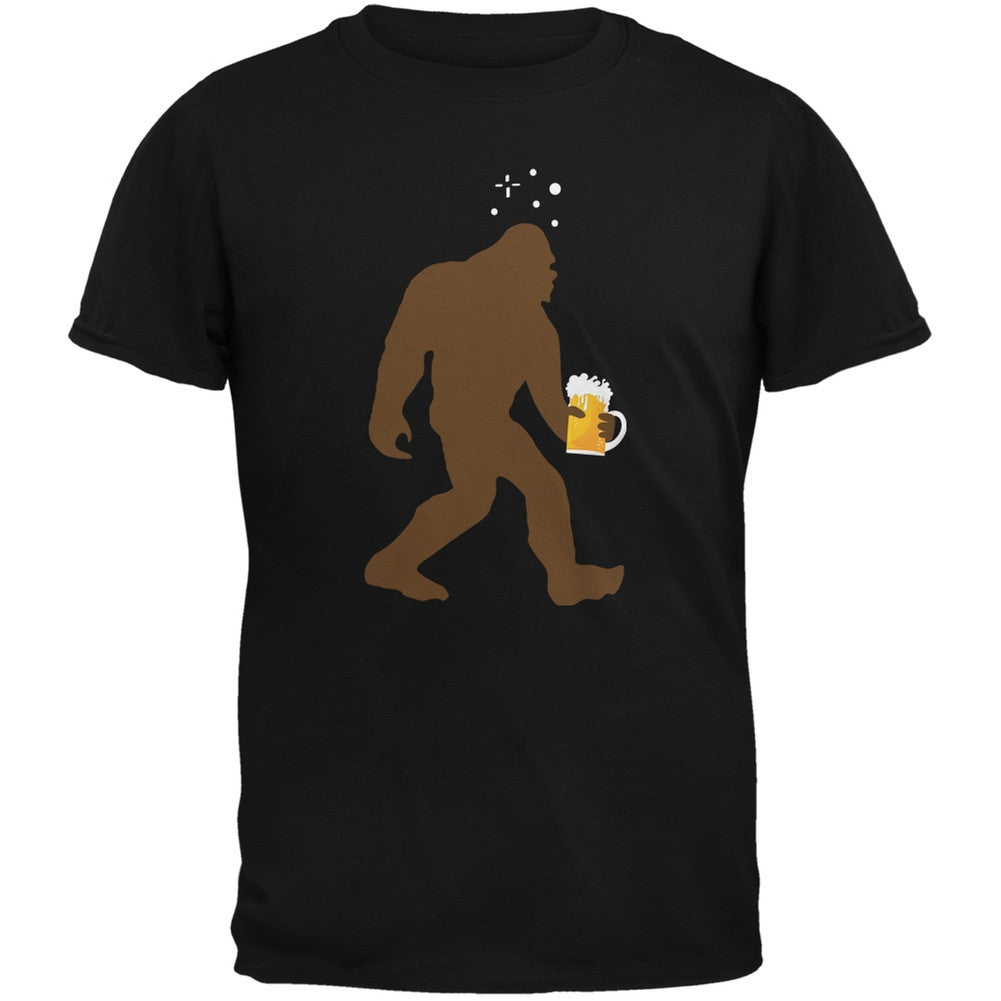 Drunk Sasquatch Black Adult T-Shirt Men's T-Shirts Old Glory SM Black 