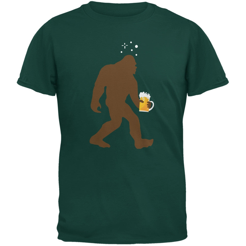 St. Patricks Day - Drunk Sasquatch Forest Green Adult T-Shirt Men's T-Shirts Old Glory 2XL Green 