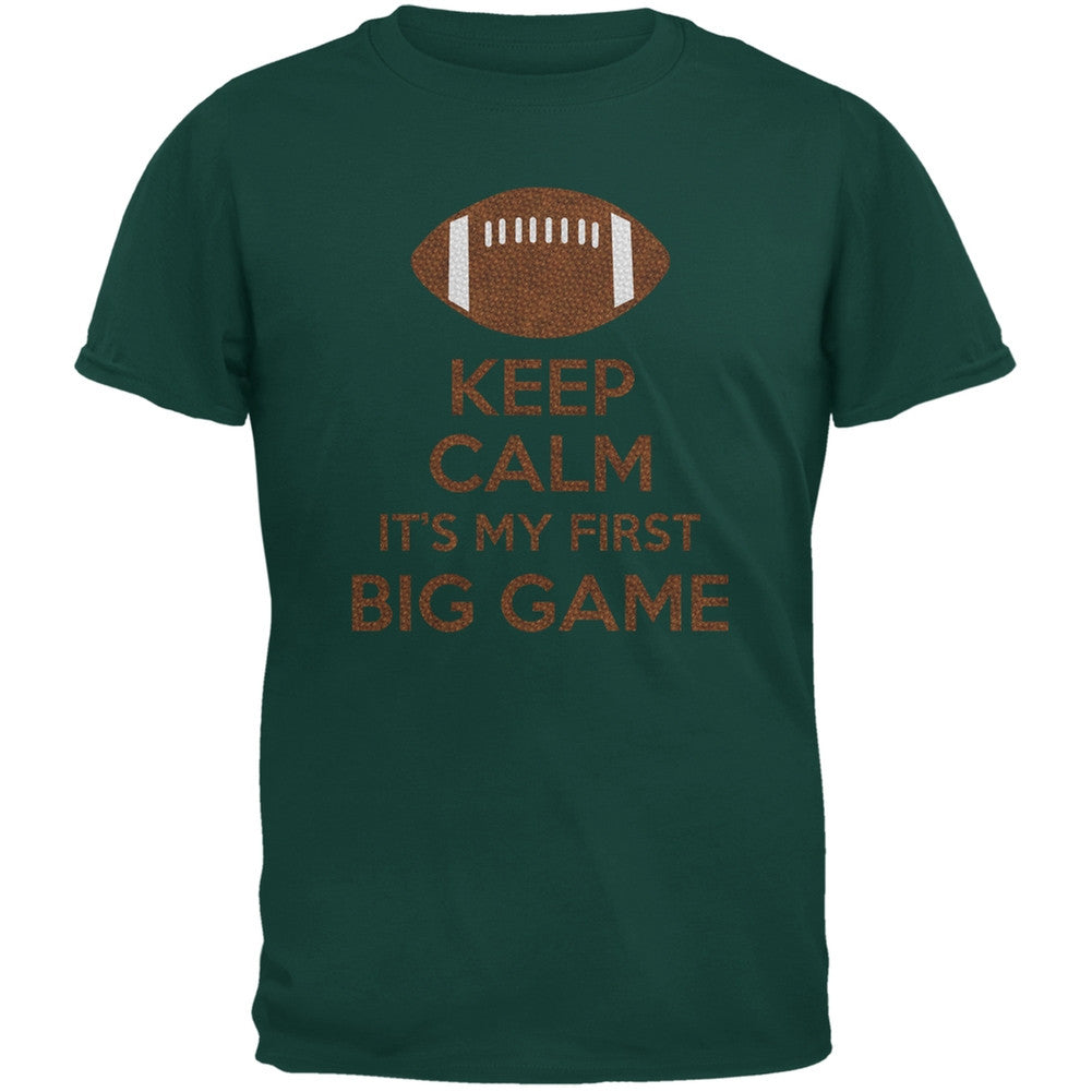 First Big Game Football Forest Green Adult T-Shirt Men's T-Shirts Old Glory 2XL Green 