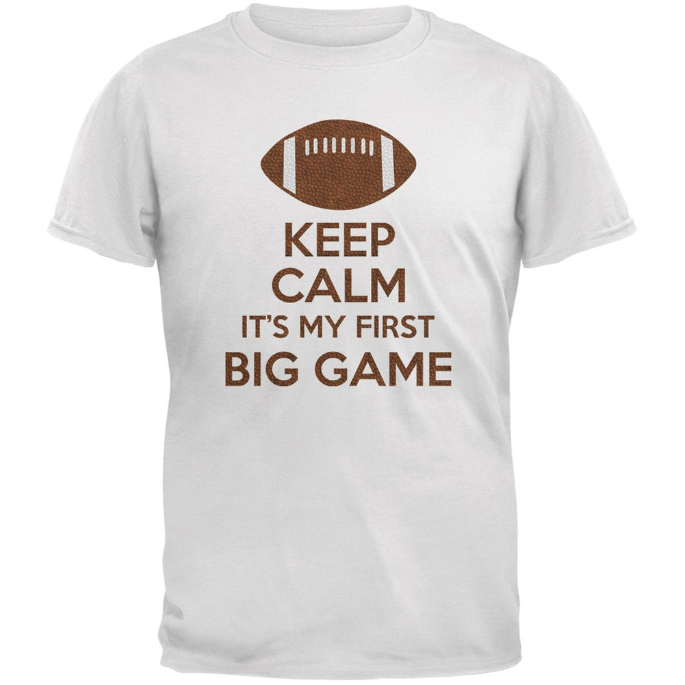 First Big Game Football White Youth T-Shirt Youth T-Shirts Old Glory LG White 