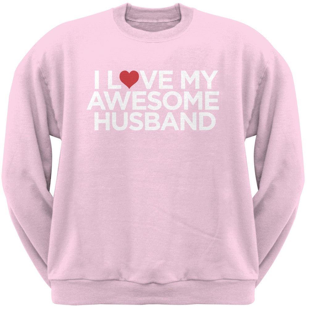 I Love My Awesome Husband Black Adult Crew Neck Sweatshirt Men's Sweatshirts Old Glory   