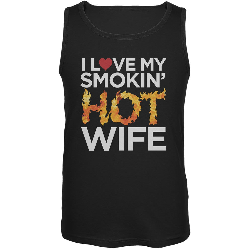 Valentine's Day - I Love My Smokin Hot Wife Black Mens Tank Top Men's Tank Tops Old Glory 2XL Black 