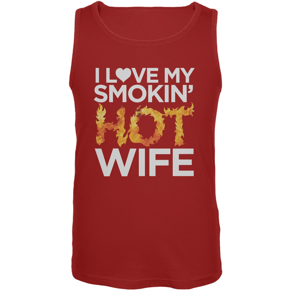 Valentine's Day - I Love My Smokin Hot Wife Red Mens Tank Top Men's Tank Tops Old Glory 2XL Red 