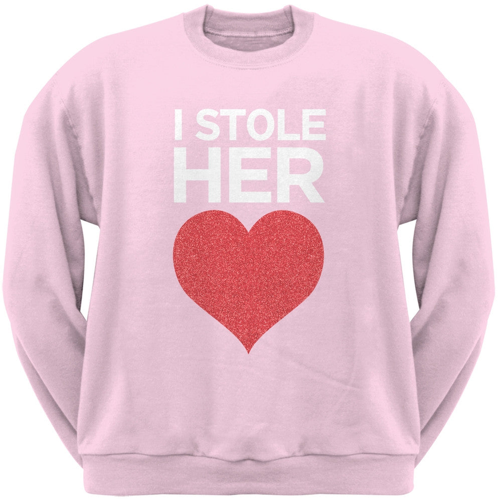 I Stole Her Heart Black Adult Crew Neck Sweatshirt Men's Sweatshirts Old Glory   