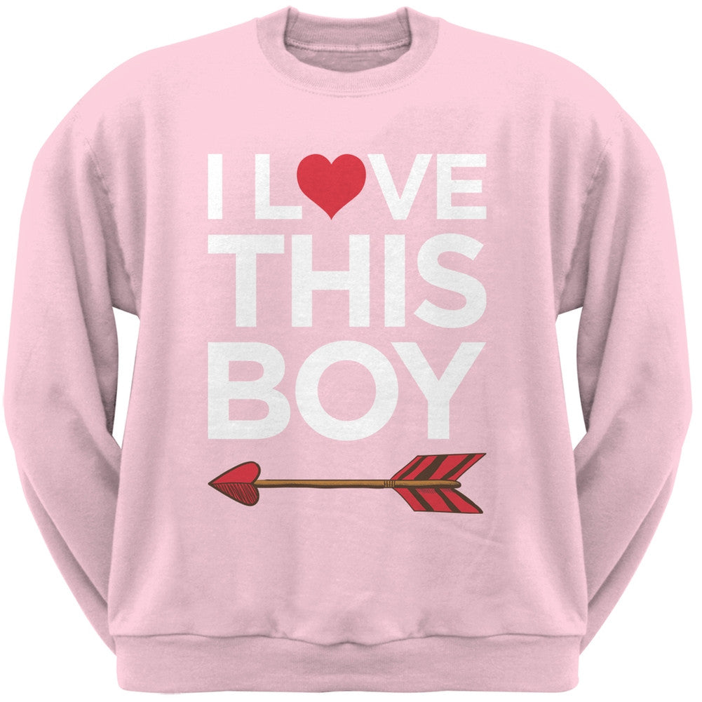 I Love This Boy Black Adult Crew Neck Sweatshirt Men's Sweatshirts Old Glory   