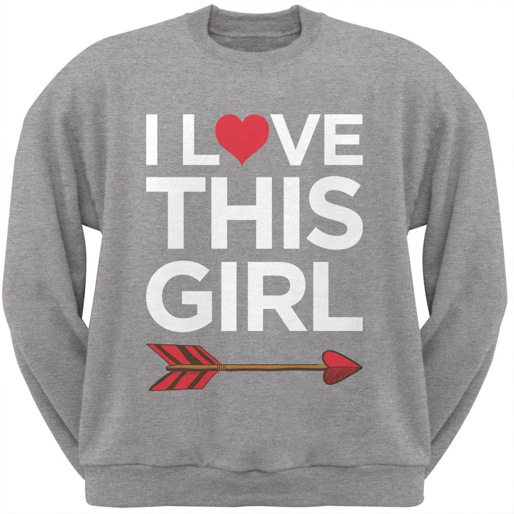 I Love This Girl Black Adult Crew Neck Sweatshirt Men's Sweatshirts Old Glory   