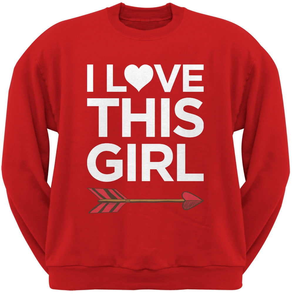 I Love This Girl Black Adult Crew Neck Sweatshirt Men's Sweatshirts Old Glory   