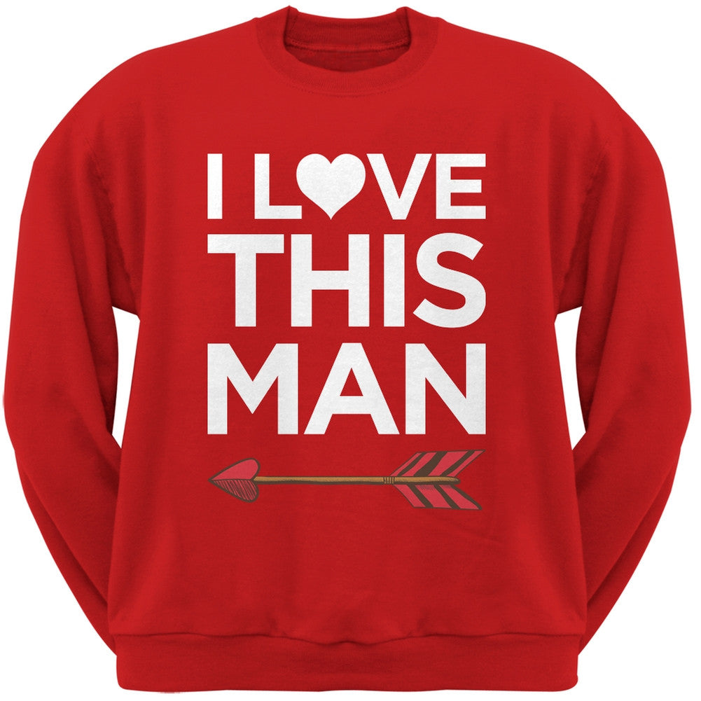 I Love This Man Black Adult Crew Neck Sweatshirt Men's Sweatshirts Old Glory   