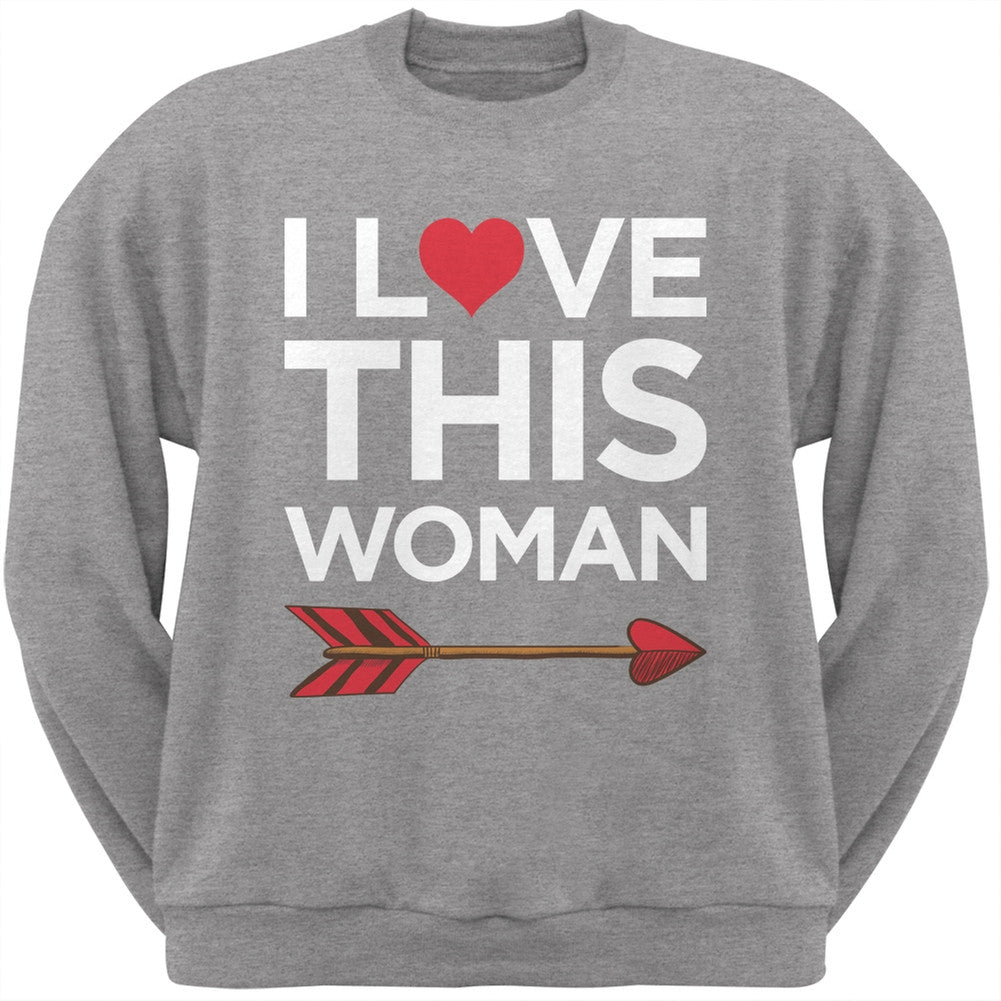 I Love This Woman Black Adult Crew Neck Sweatshirt Men's Sweatshirts Old Glory   