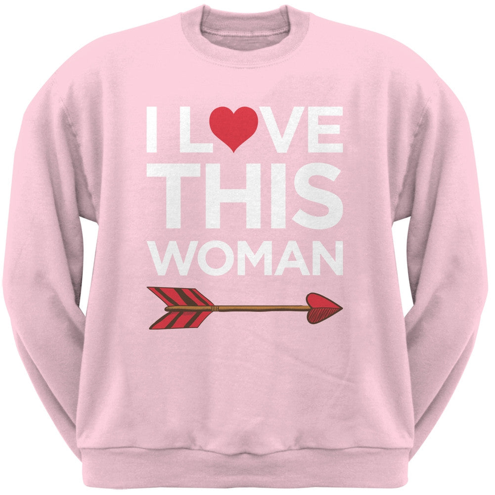 I Love This Woman Black Adult Crew Neck Sweatshirt Men's Sweatshirts Old Glory   