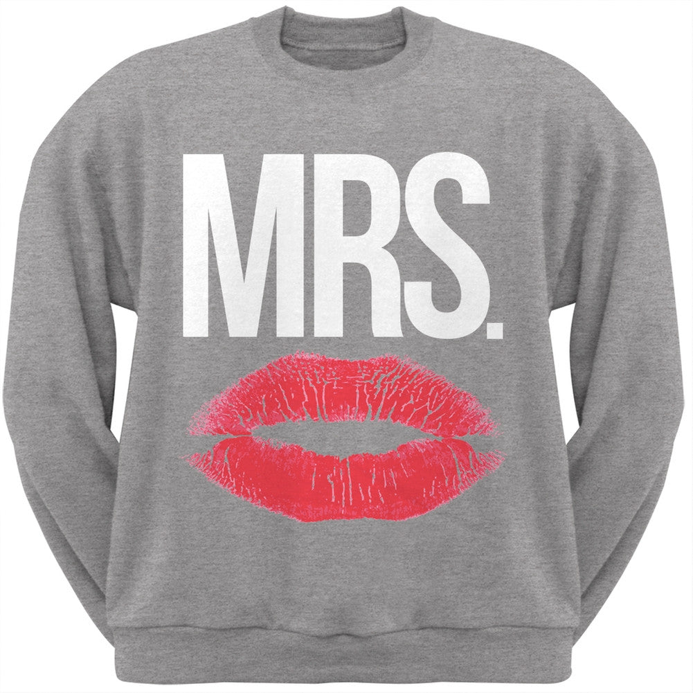 Mrs. Lips Black Adult Crew Neck Sweatshirt Men's Sweatshirts Old Glory   