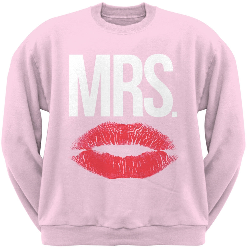 Mrs. Lips Black Adult Crew Neck Sweatshirt Men's Sweatshirts Old Glory   