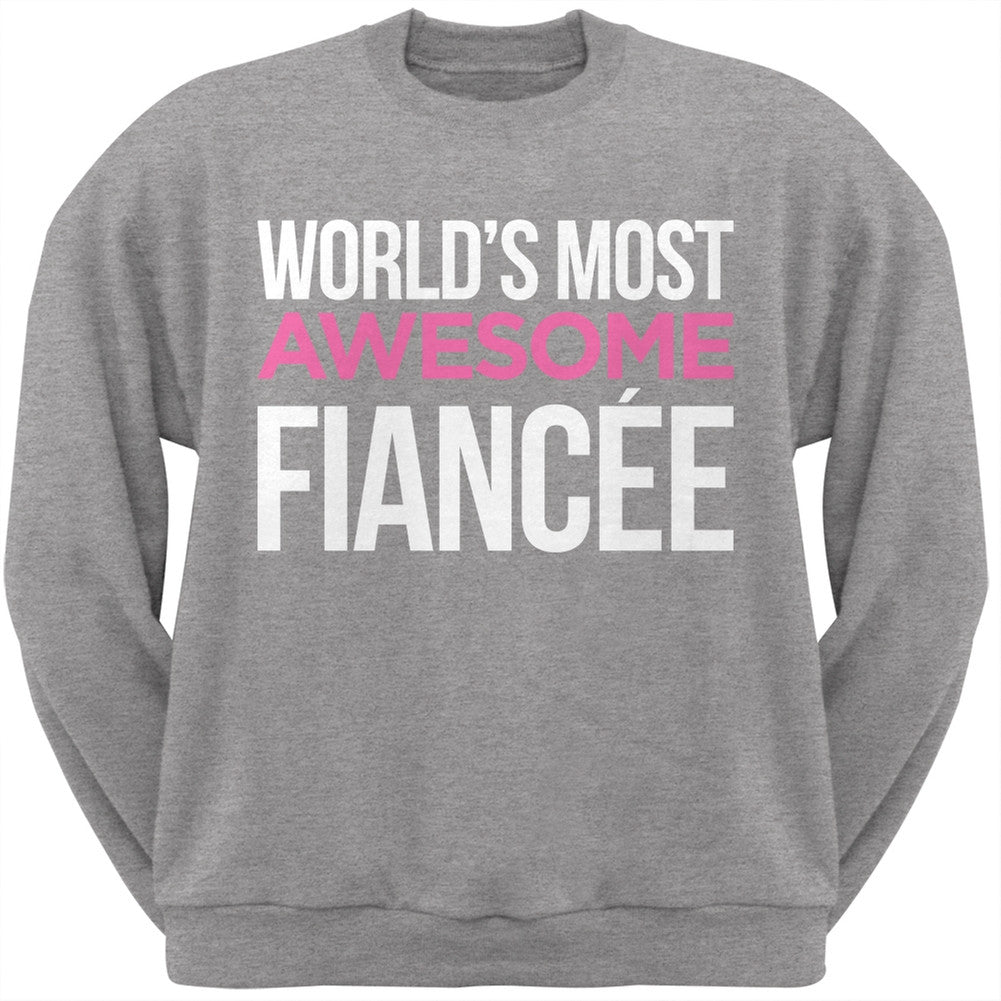 World's Most Awesome Fianc??e Black Adult Crew Neck Sweatshirt Men's Sweatshirts Old Glory   