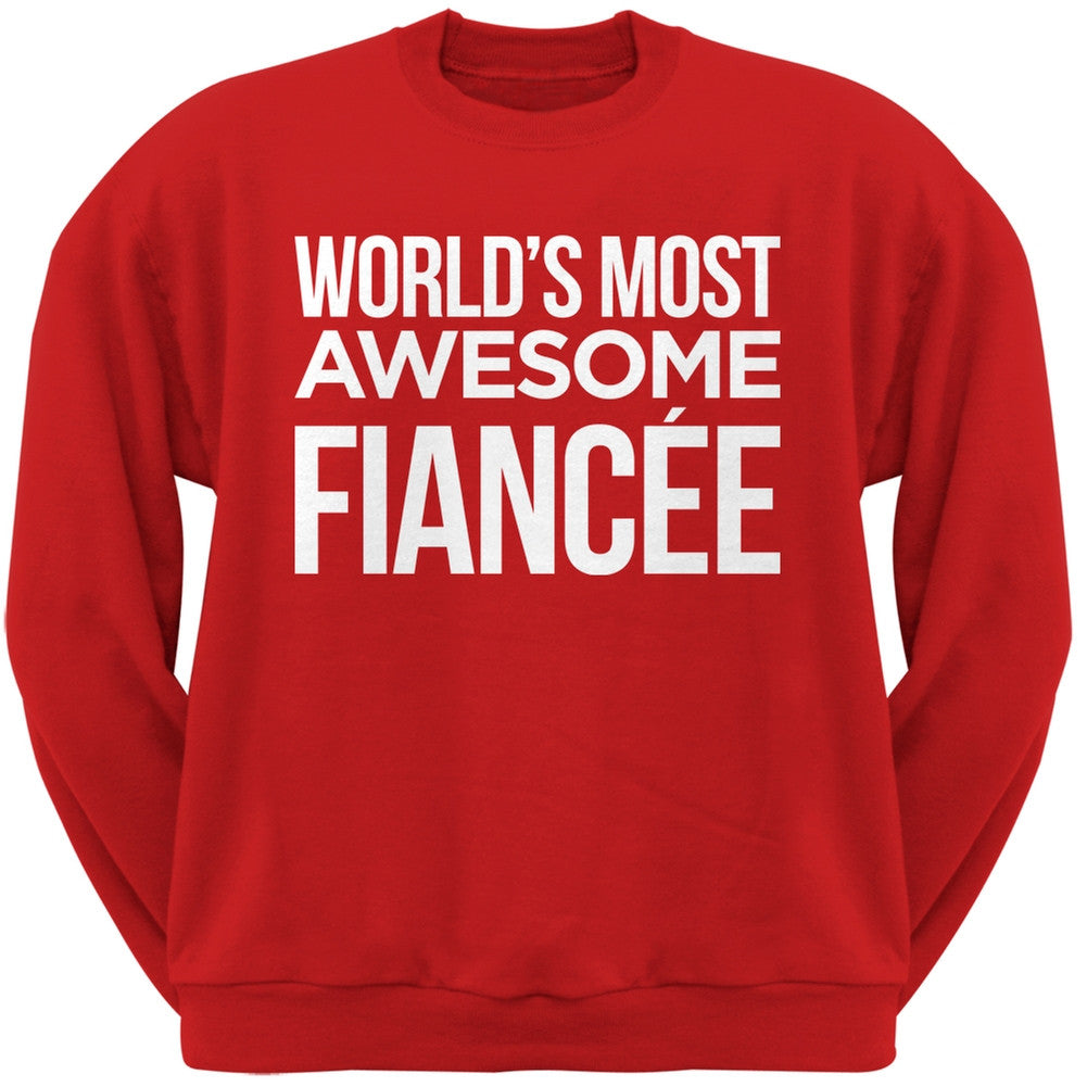 World's Most Awesome Fianc??e Black Adult Crew Neck Sweatshirt Men's Sweatshirts Old Glory   