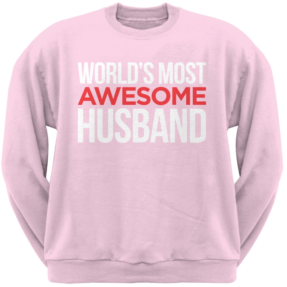 World's Most Awesome Husband Black Adult Crew Neck Sweatshirt Men's Sweatshirts Old Glory   