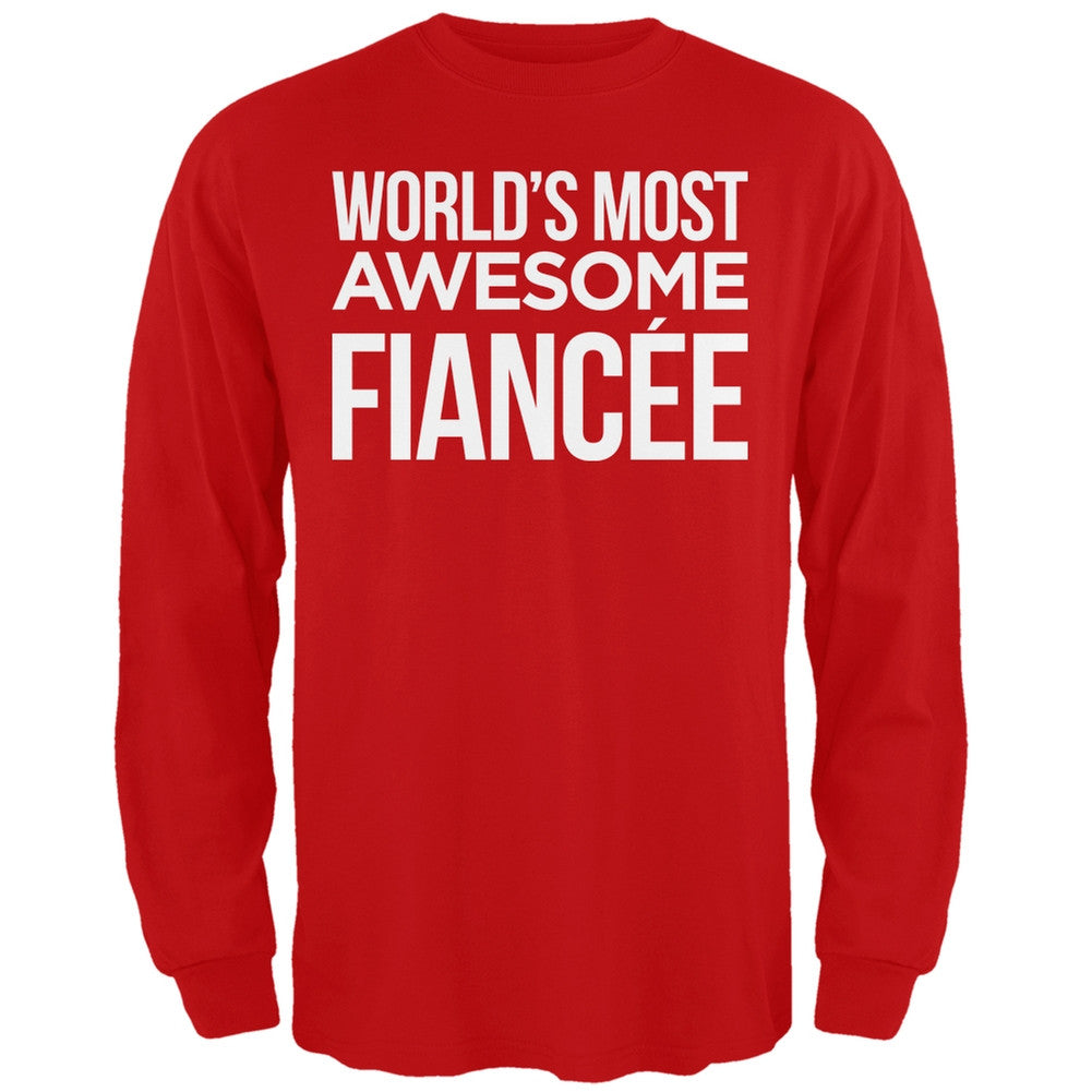 World's Most Awesome Fianc??e Black Adult Long Sleeve T-Shirt Men's Long Sleeves Old Glory   