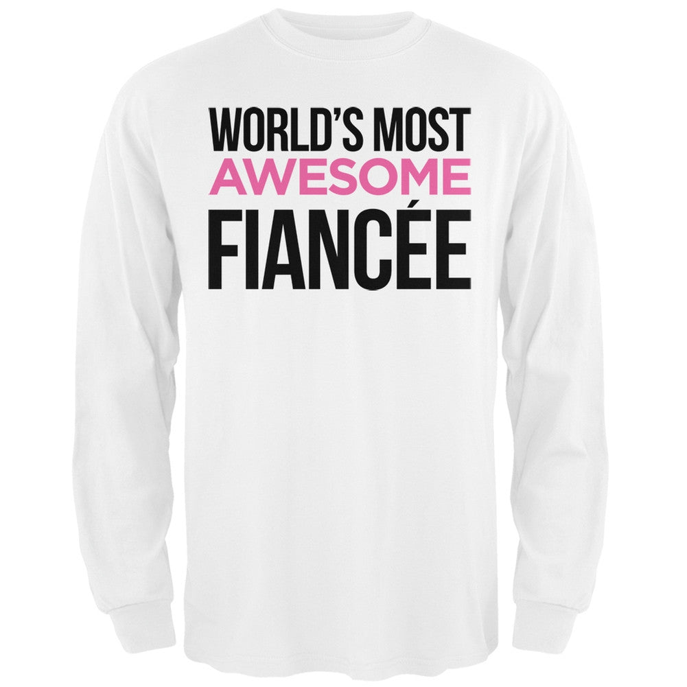 World's Most Awesome Fianc??e Black Adult Long Sleeve T-Shirt Men's Long Sleeves Old Glory   