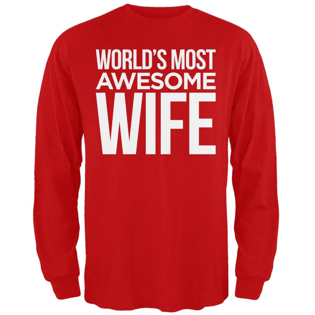 World's Most Awesome Wife Black Adult Long Sleeve T-Shirt Men's Long Sleeves Old Glory   