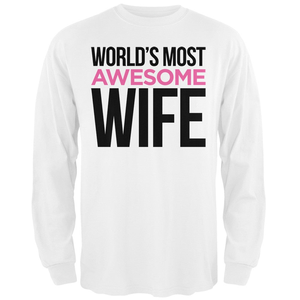 World's Most Awesome Wife Black Adult Long Sleeve T-Shirt Men's Long Sleeves Old Glory   