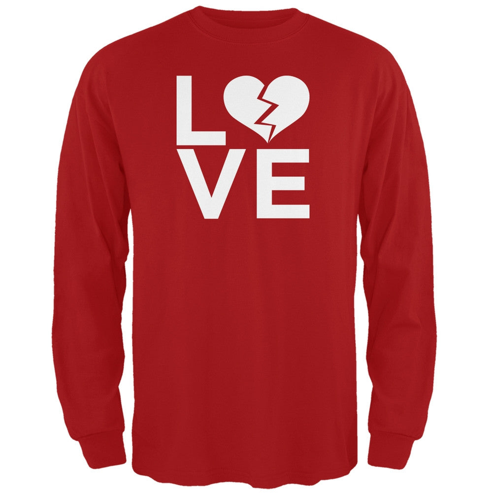 Love Broken Heart Black Adult Long Sleeve T-Shirt Men's Long Sleeves Old Glory   