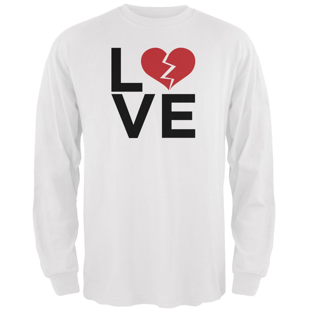 Love Broken Heart Black Adult Long Sleeve T-Shirt Men's Long Sleeves Old Glory   