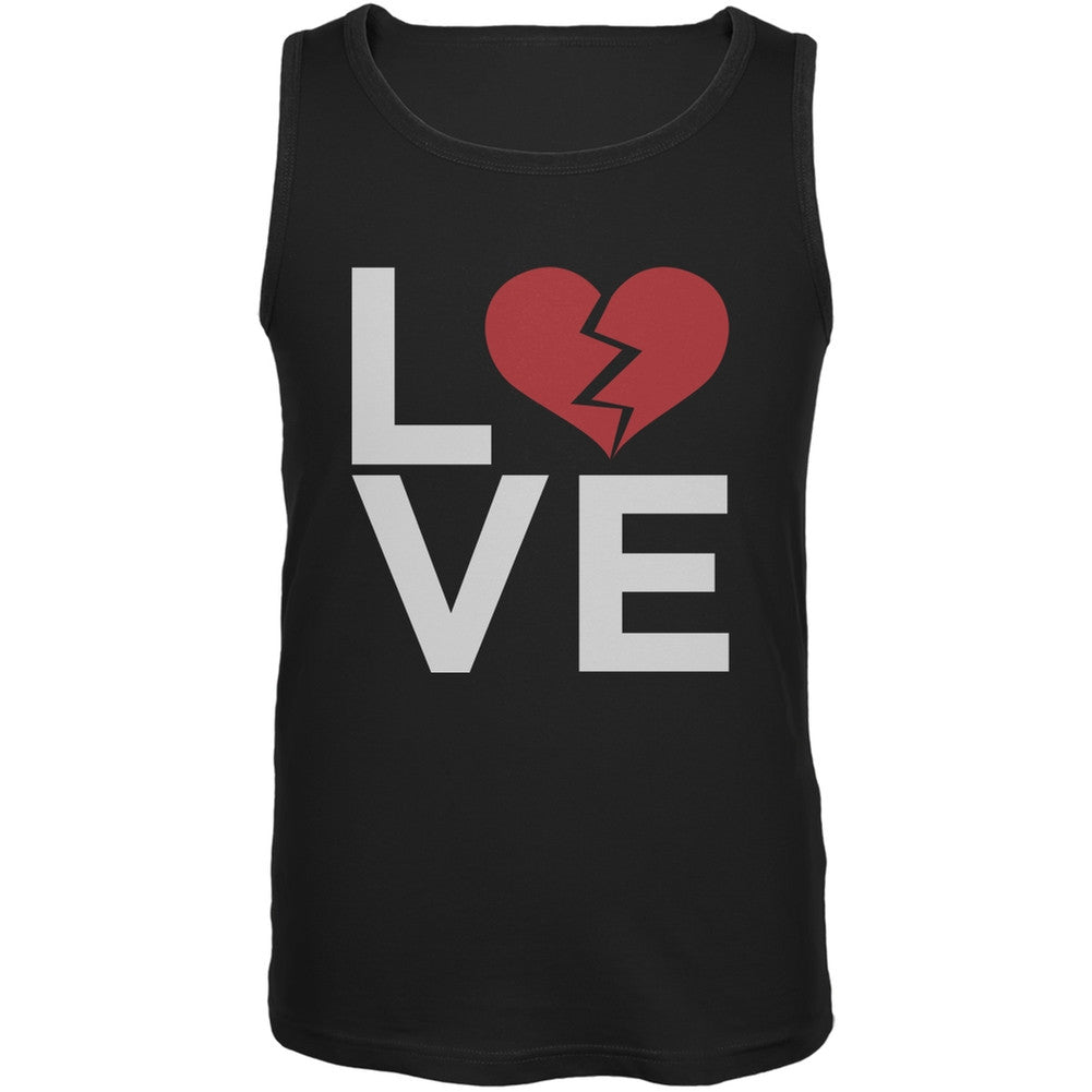 Love Broken Heart Black Mens Tank Top Men's Tank Tops Old Glory   