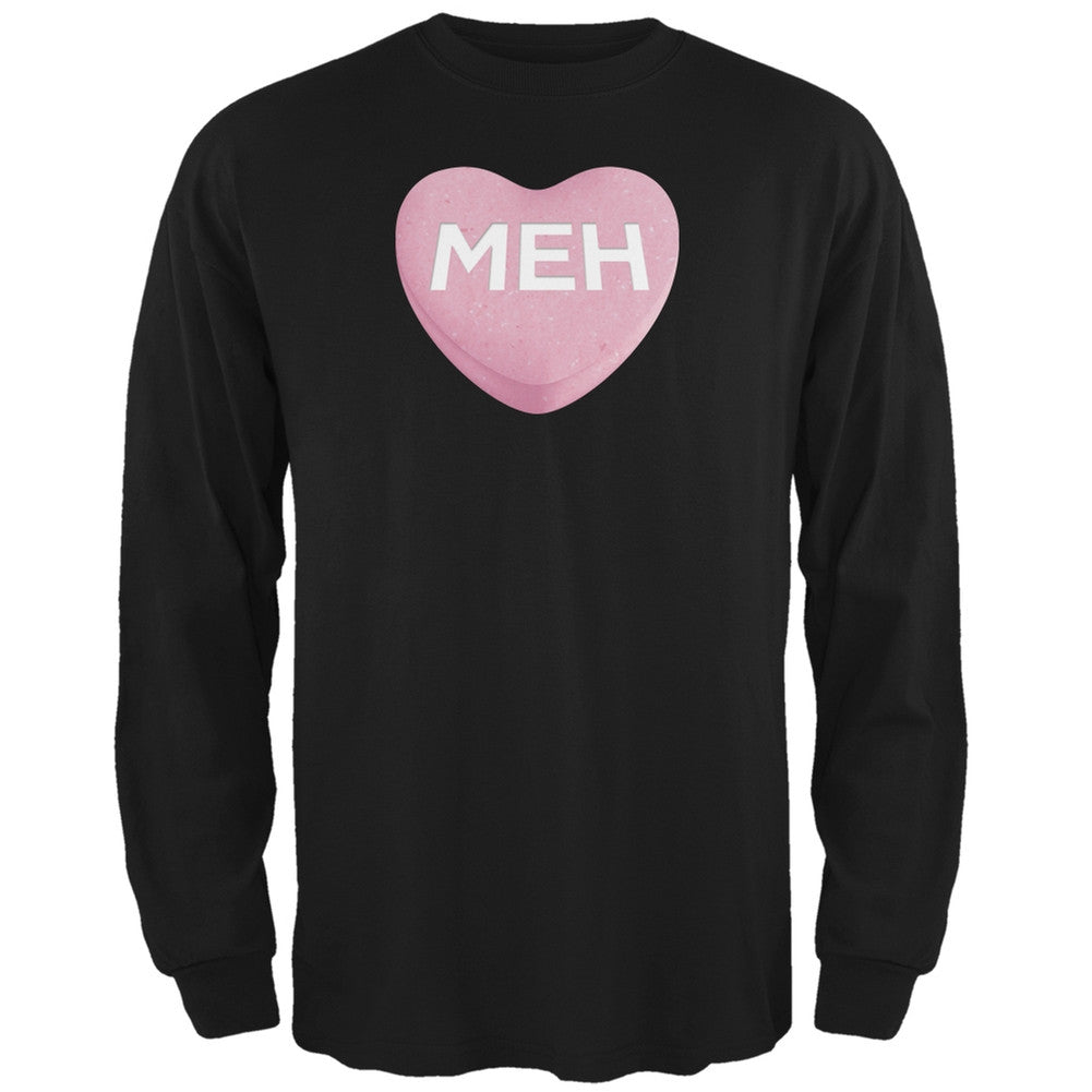 Meh Candy Heart Black Adult Long Sleeve T-Shirt Men's Long Sleeves Old Glory   