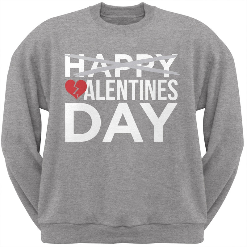 No Happy Valentines Day Black Adult Crew Neck Sweatshirt Men's Sweatshirts Old Glory   