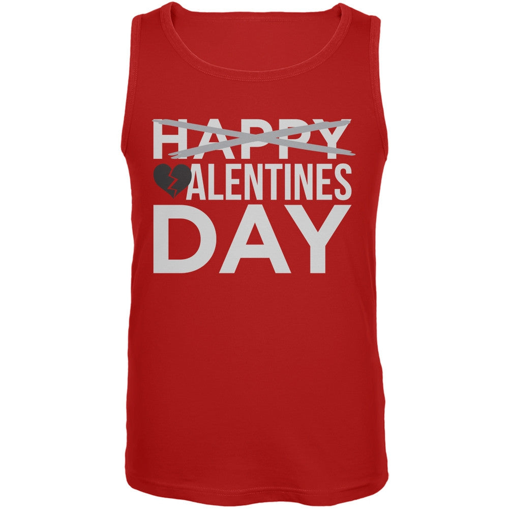 No Happy Valentines Day Red Mens Tank Top Men's Tank Tops Old Glory 2XL Red 