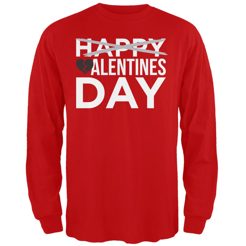 No Happy Valentines Day Black Adult Long Sleeve T-Shirt Men's Long Sleeves Old Glory   