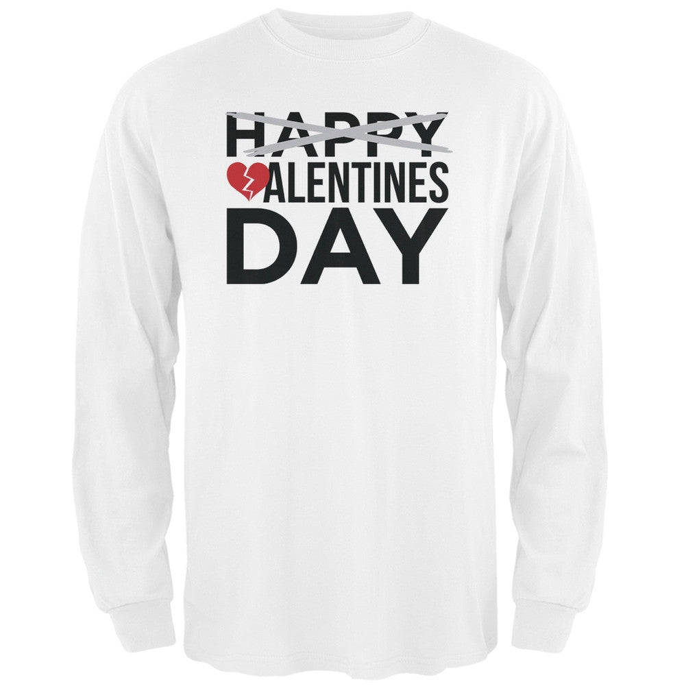 No Happy Valentines Day Black Adult Long Sleeve T-Shirt Men's Long Sleeves Old Glory   