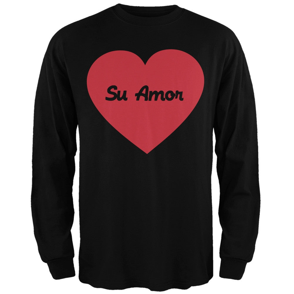 Valentine's Day Su Amor Black Adult Long Sleeve T-Shirt Men's Long Sleeves Old Glory   