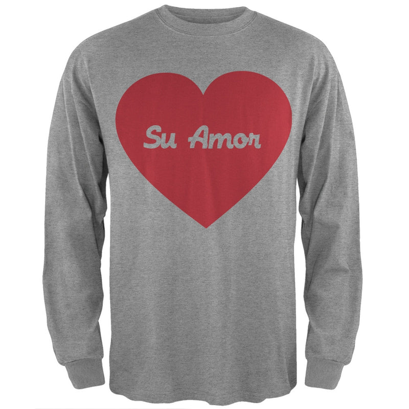 Valentine's Day Su Amor Black Adult Long Sleeve T-Shirt Men's Long Sleeves Old Glory   