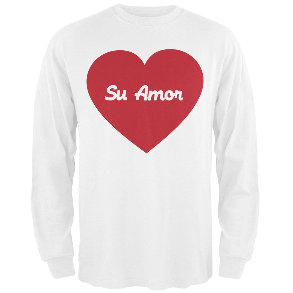 Valentine's Day Su Amor Black Adult Long Sleeve T-Shirt Men's Long Sleeves Old Glory   