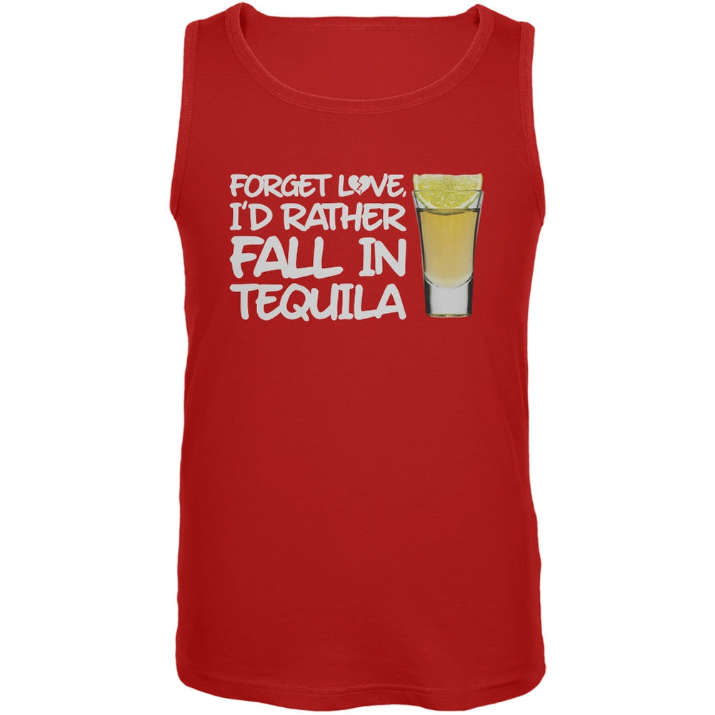 Forget Love, I'd Rather Fall in Tequila Red Mens Tank Top Men's Tank Tops Old Glory SM Red 