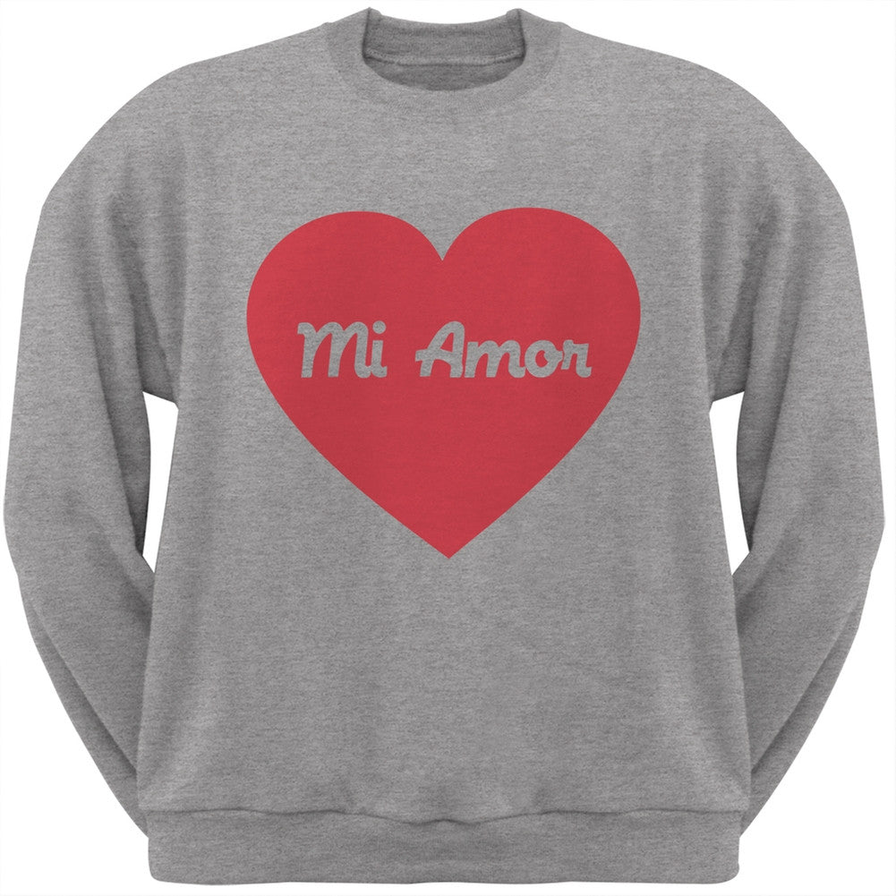 Valentine's Day Mi Amor Black Adult Crew Neck Sweatshirt Men's Sweatshirts Old Glory   