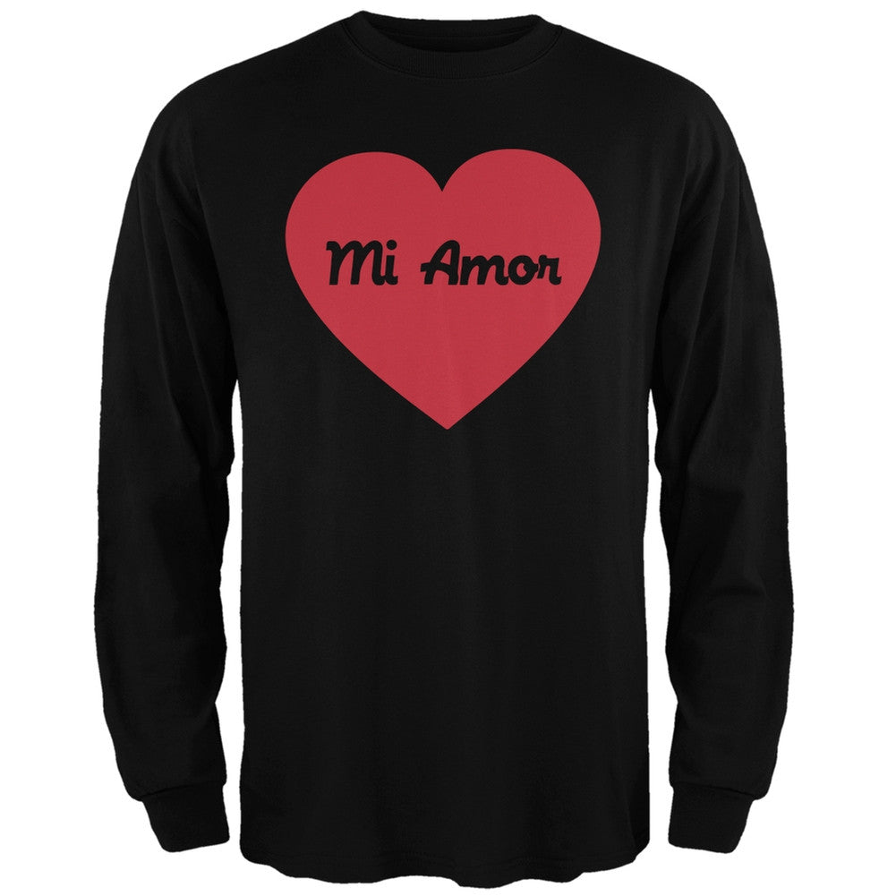 Valentine's Day Mi Amor Black Adult Long Sleeve T-Shirt Men's Long Sleeves Old Glory   