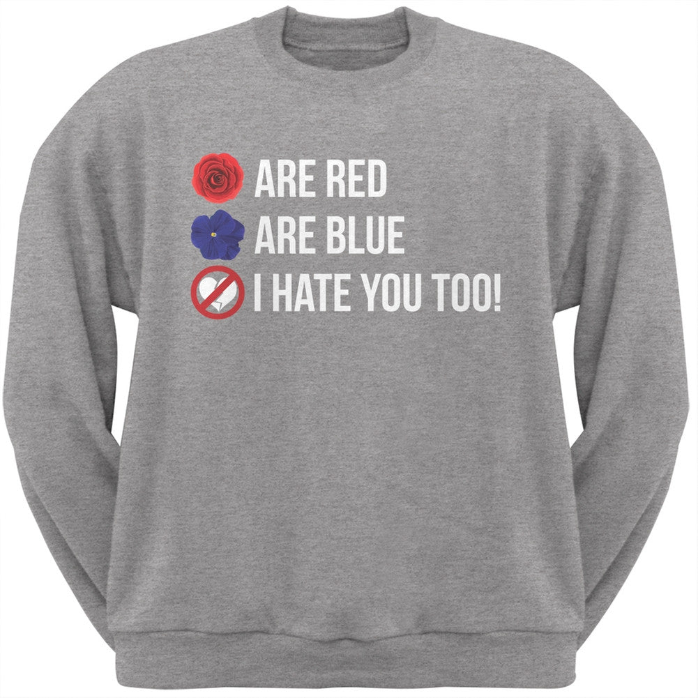 Roses are Red Poem Black Adult Crew Neck Sweatshirt Men's Sweatshirts Old Glory   