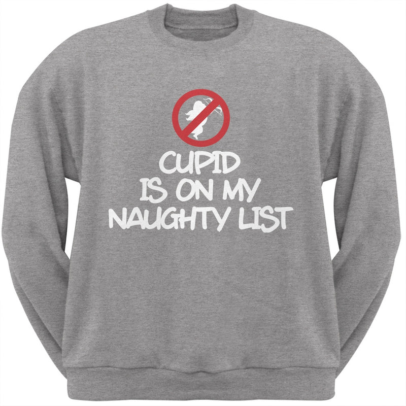 Cupid is on My Naughty List Black Adult Crew Neck Sweatshirt Men's Sweatshirts Old Glory   