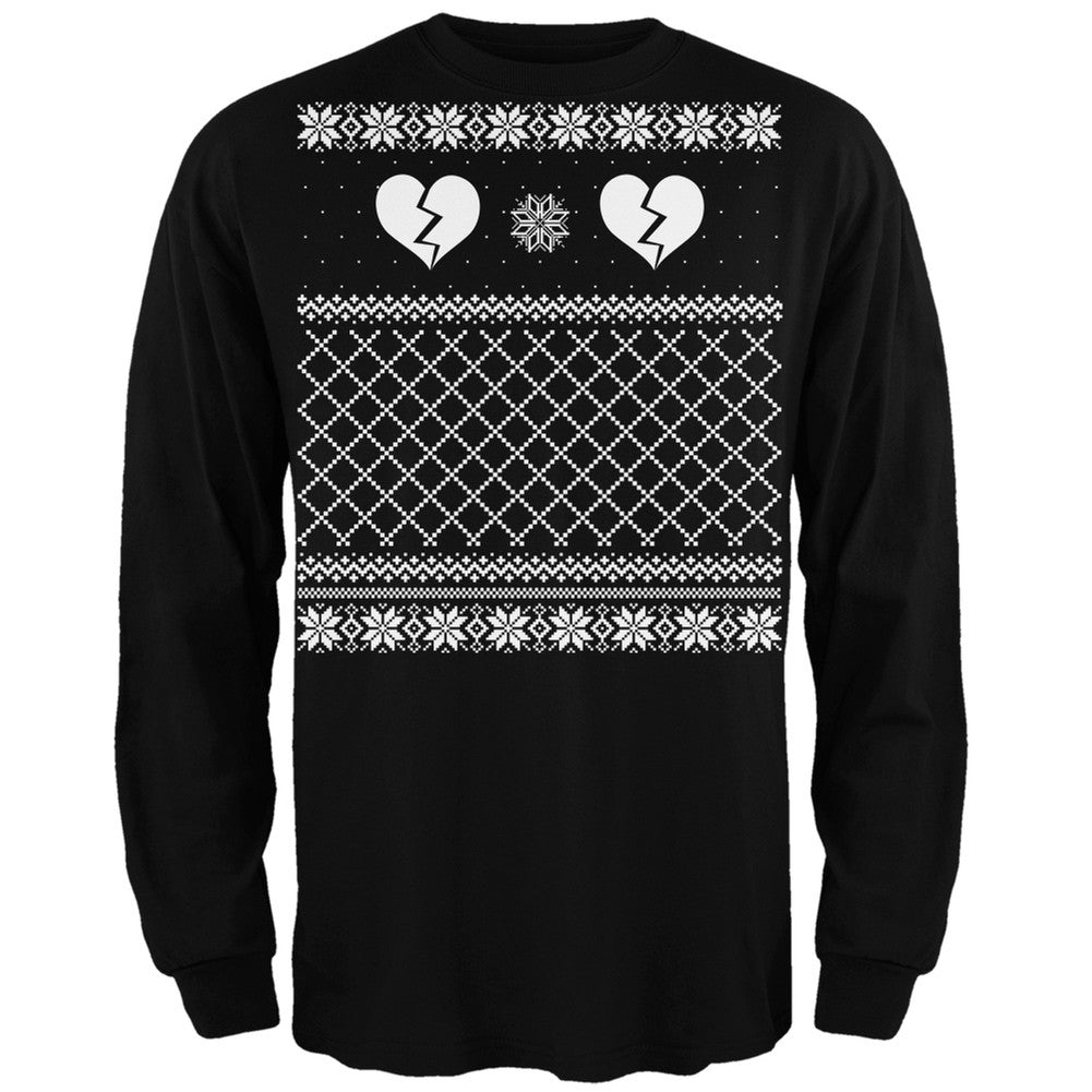 Anti Love Ugly Sweater Black Adult Long Sleeve T-Shirt Men's Long Sleeves Old Glory   